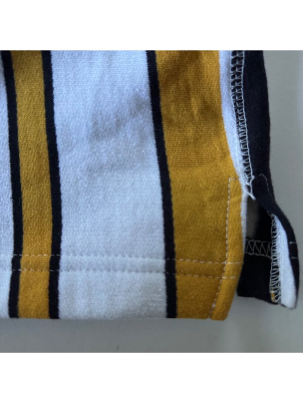 Free Planet Mens Striped Lounge Shorts Black & Gold Knit Large Cotton Blend New - Picture 10 of 15